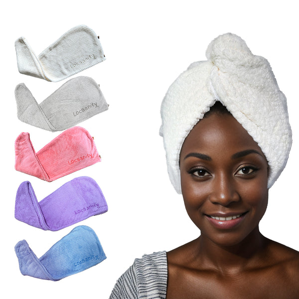 Locsanity Hair Towel Wrap for Dreadlocks, Locs, Sisterlock, Microlock and Natural Hair (5 Pack)