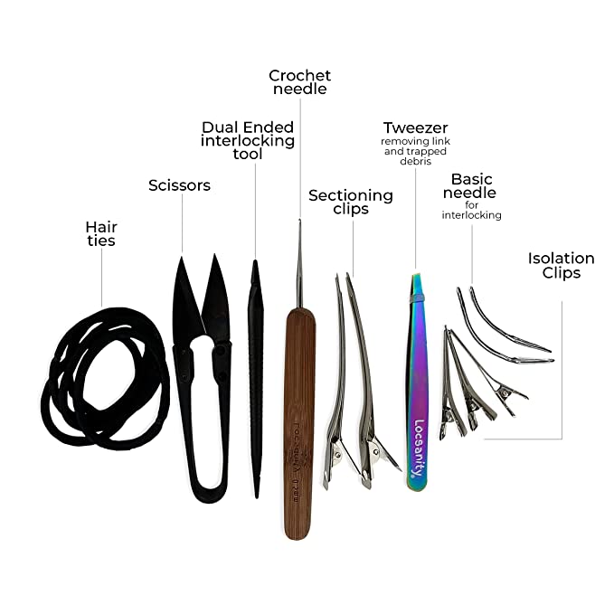 Locsanity Interlocking Tool for Locs - Dual-Ended Metal Dreadlock Crochet Needle - Sisterlock Retightening Tool, LOC Maintenance - Hair Styling