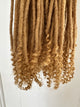 100% Human Hair Dreadlocks Extensions Handmade Medium 1/4" Width Pencil Sized 100 Honey Blonde Curly Tips Goddess Locs 16" Long
