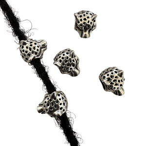 5Pcs/Pack Cat Silver Ring Beads for Smallish Locs