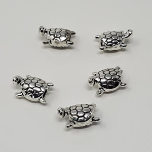 5  Tibetan Silver Metal Tortoise Dreadlock Rings 5mm Small - Medium Dreadlocks - Locsanity