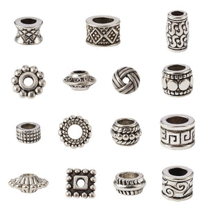 300 Piece Tibetan Style Alloy Dreadlock Beads Small and Medium Dreadlocks, Sisterlocks, Microlocks w/ Storage Case