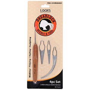 Dreadlock 4 pc Set - Single Hook Needle and 3 Interlocking Tools - Locsanity