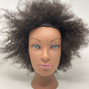 Afro Kinky Training Mannequin Head 100% Human Hair 6"