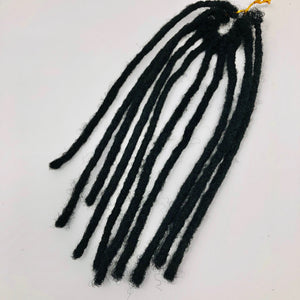 100% Human Hair Dreadlocks Handmade Loop Ended - Afro Kinky Medium - Locsanity