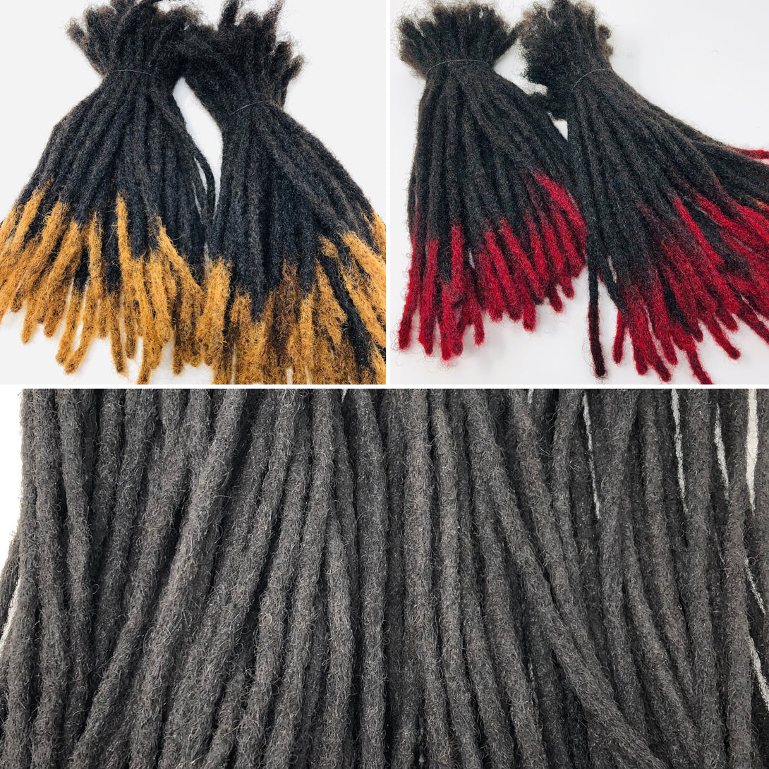 100% Human Hair Dreadlocks Extensions Handmade Medium 1/4" Width Pencil Sized Various Lengths With or Without Blonde or Red Tips - 100 LOCS - Locsanity