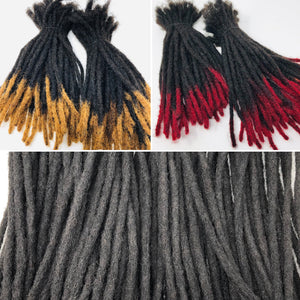 100% Human Hair Dreadlocks Extensions Handmade Medium 1/4" Width Pencil Sized Various Lengths With or Without Blonde or Red Tips - 50 LOCS - Locsanity
