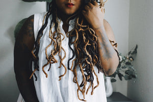 100% Human Hair Dreadlocks Handmade Weft Sew In - Afro Kinky Medium - Locsanity