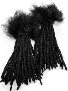 100% Human Hair Dreadlocks Loose Ended - Afro Kinky Medium 1/4" 10 Locs - Locsanity