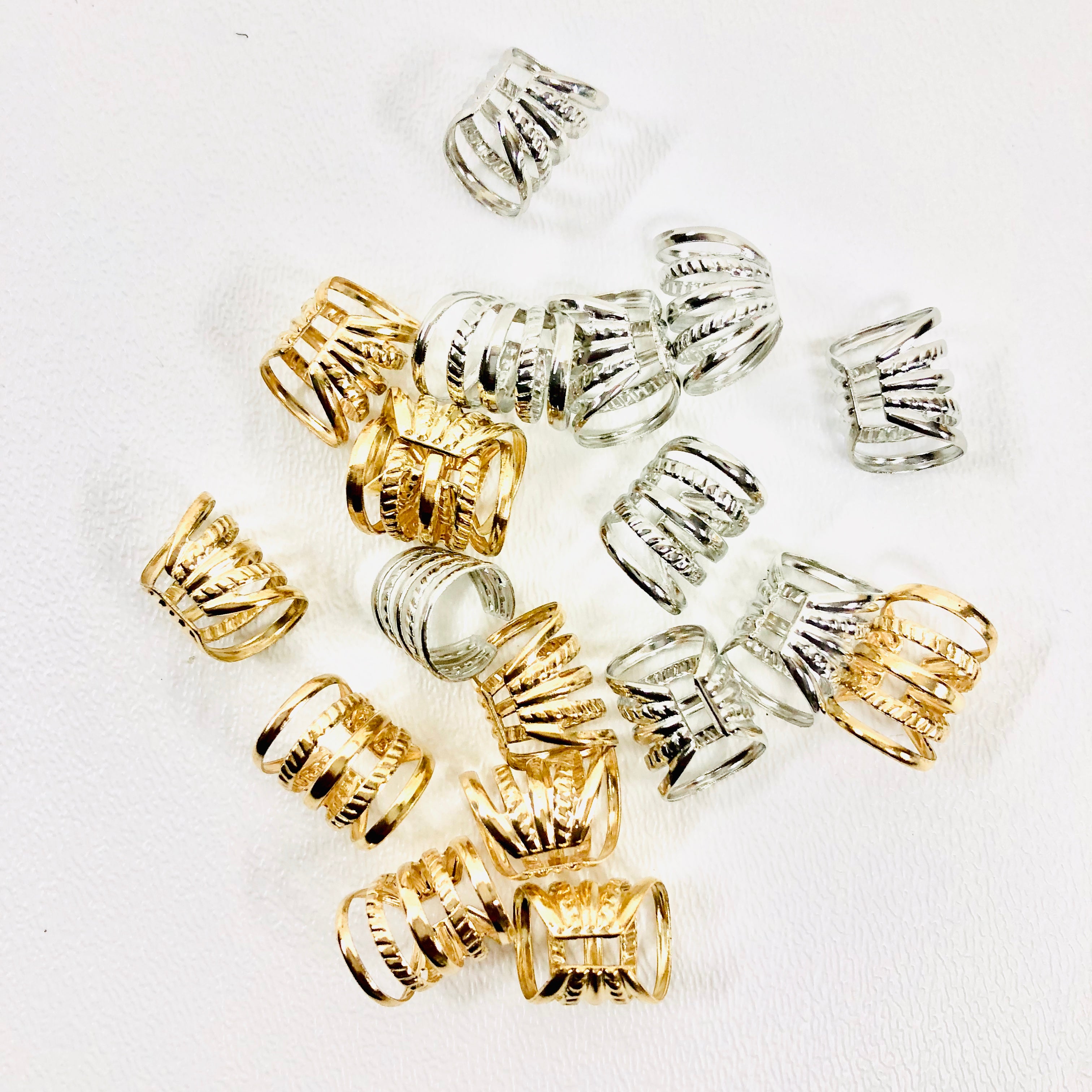 5Pcs Gold/Silver Adjustable Hair Dread Braids Dreadlock Cuffs Clips ...