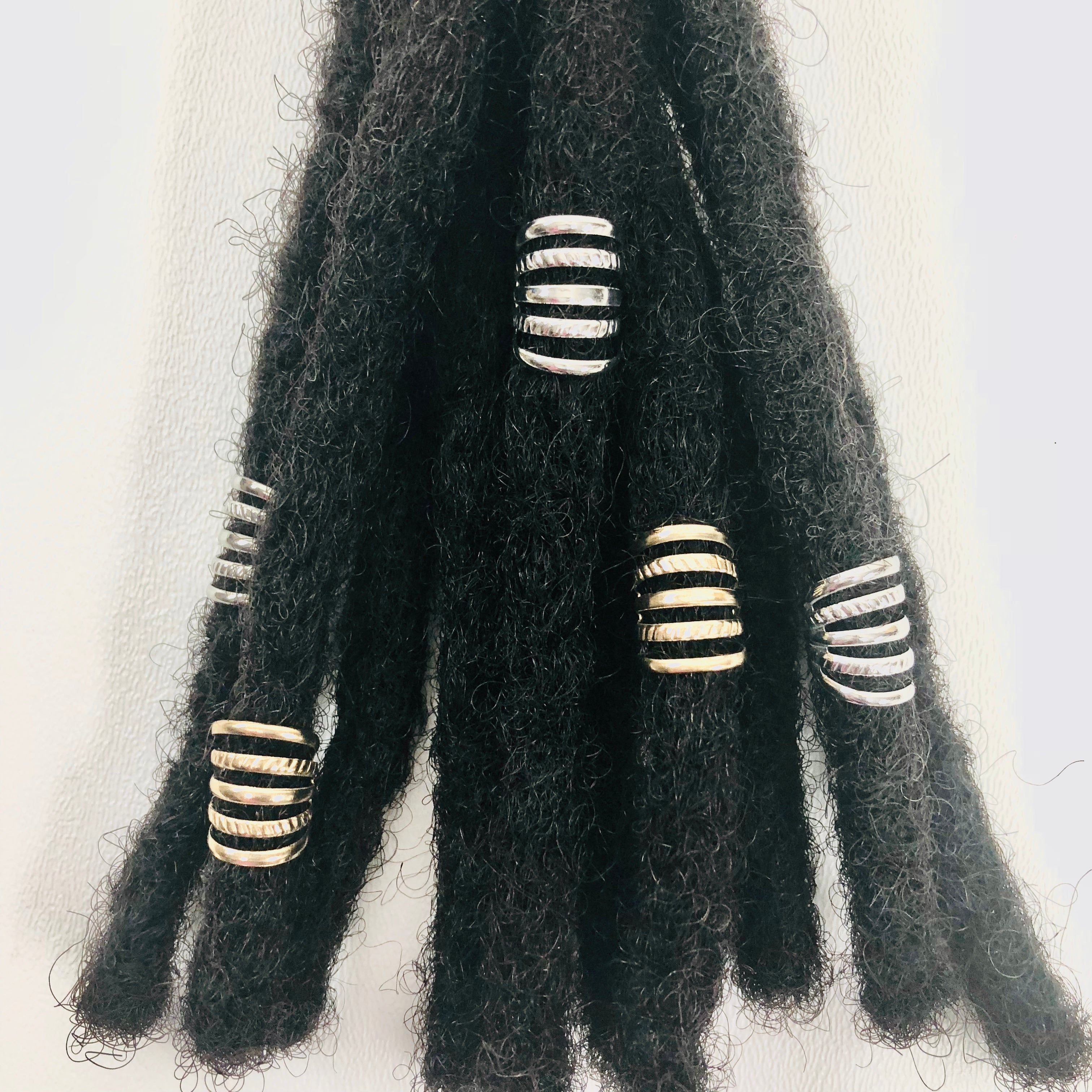 5Pcs Gold/Silver Adjustable Hair Dread Braids Dreadlock Cuffs Clips ...