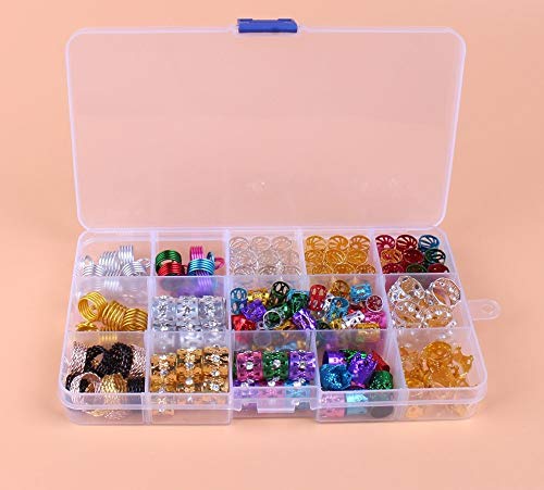 Locsanity 159 Piece w/Storage Box Dreadlocks and Braids Hair Tube Rings for Hair Beads Accessory - Locsanity