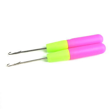 Pair Pink and Green Knitting Needle Crochet Hook Latch Hook - Locsanity