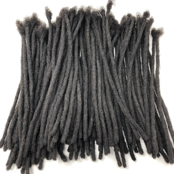100% Human Hair Afro Kinky Dreadlocks Extensions Handmade Medium 1/4" Width Pencil Sized Various Lengths - 25 LOCS