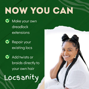 Afro Kinky 100% Bulk Human Hair For DreadLocks, Loc Repair, Extensions, Twist, Braids  16" Long