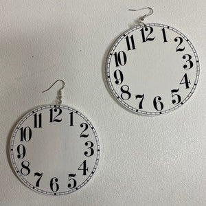 White Clock Stylish Earrings